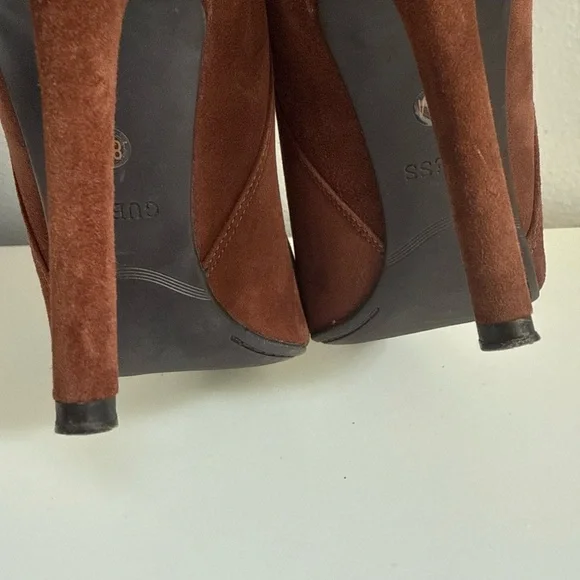Guess Elegant Brown Suede Ankle Boots - Picture 5 of 14